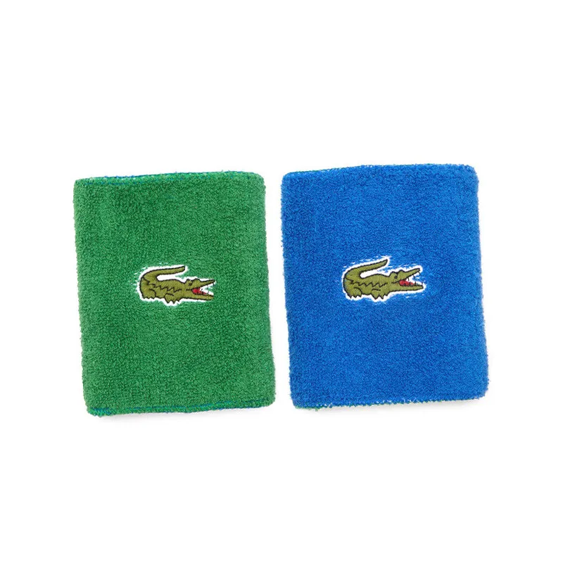 Poignets éponges Lacoste vert et bleu marine réversibles - Par paire