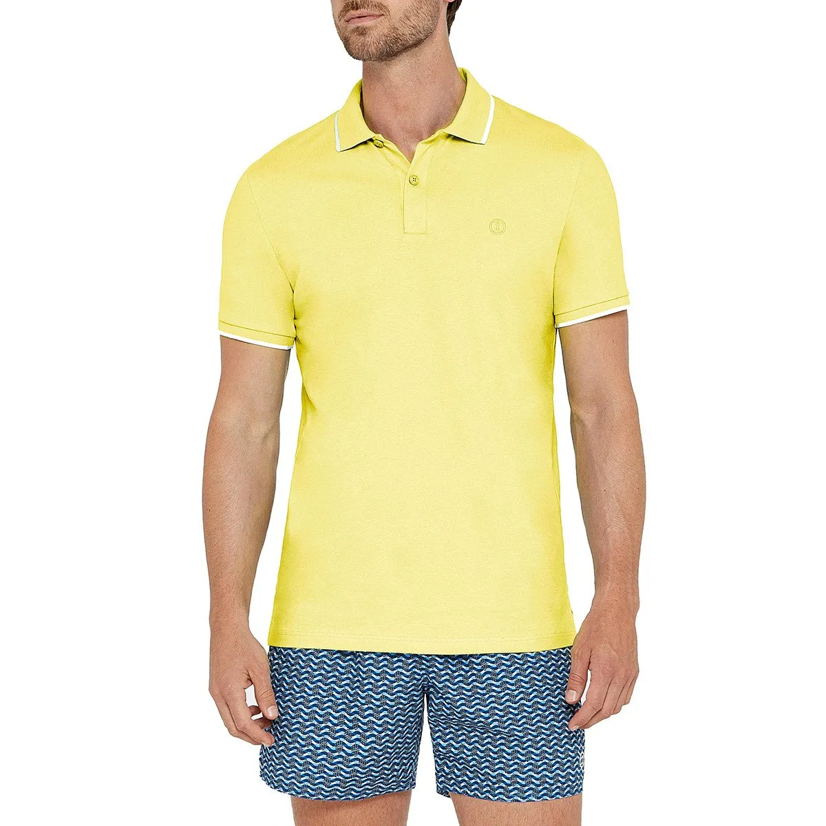 Polo homme en coton jaune d'Impetus Beachwear