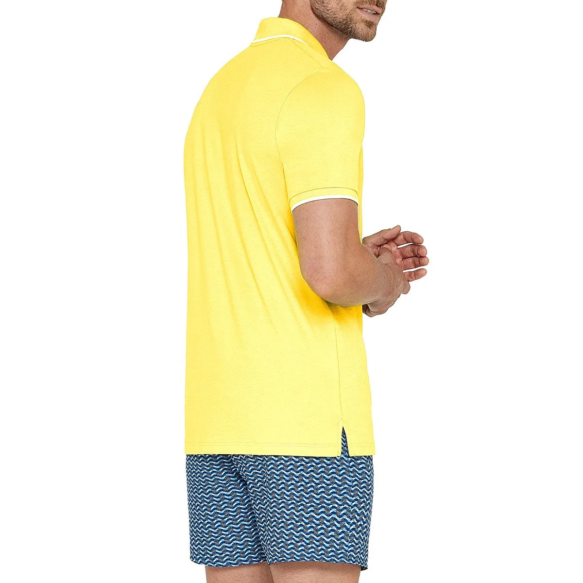 Polo homme en coton jaune d'Impetus Beachwear