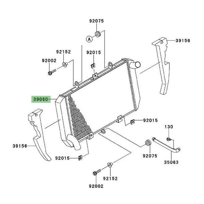 Radiateur d'origine Kawasaki Z1000SX (2011-2019) | Moto Shop 35