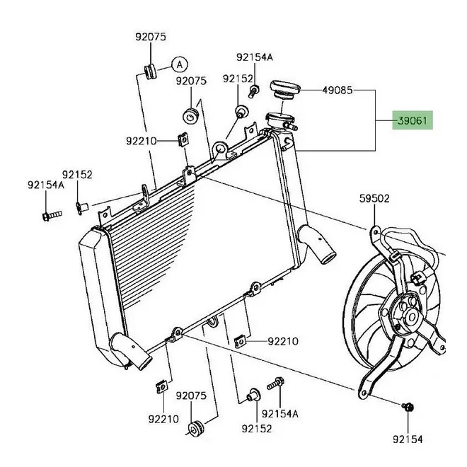 Radiateur d'origine Kawasaki Z900 (2017-2019) | Moto Shop 35