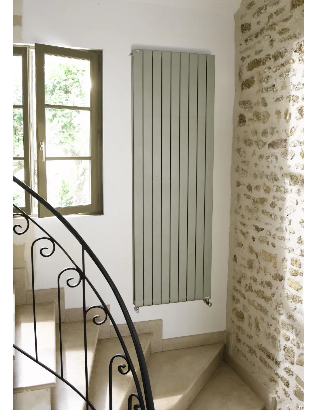 Radiateur eau chaude Fassane vertical double Blanc RAL 9016 3542W horizontal 2200 mm / L 1036 mm Acova HXD-220-103