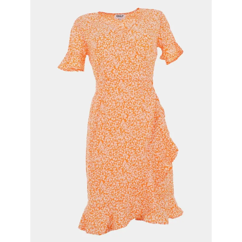 Robe longue à fleurs gilda orange femme - Guess | wimod