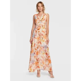 Robe longue à fleurs gilda orange femme - Guess | wimod