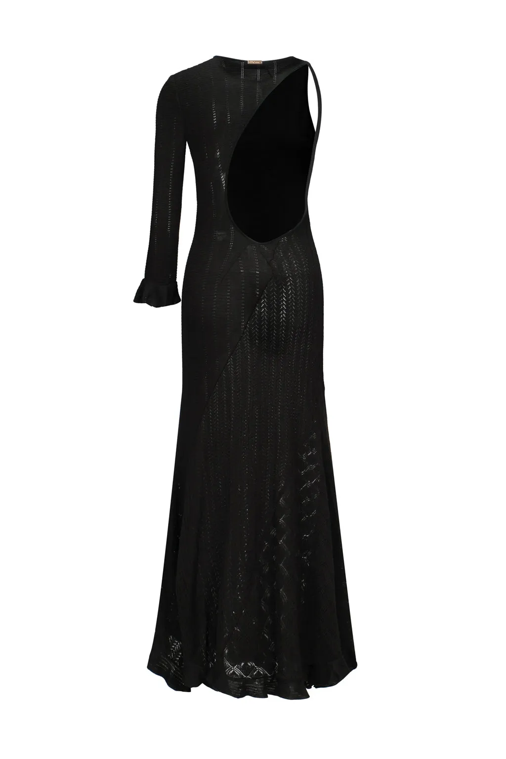 Robe Maxi en Maille Dos-nu - Noir