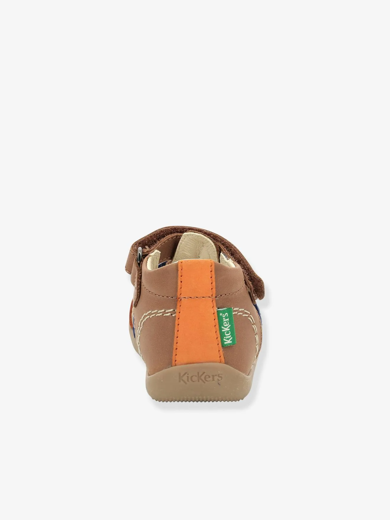 Sandales cuir bébé Bigbazar-2 Iconique Biboo KICKERS® camel orange bleu - Kickers