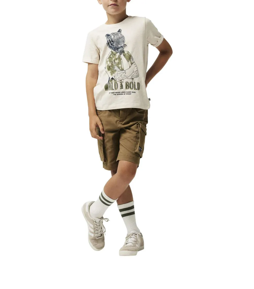 Short avec plusieurs poches et une coupe cargo Junior Garçon Name It en coton camel