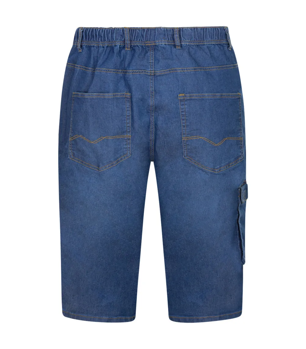 Short cargo Adamo Dallas en coton mélangé bleu coupe slim