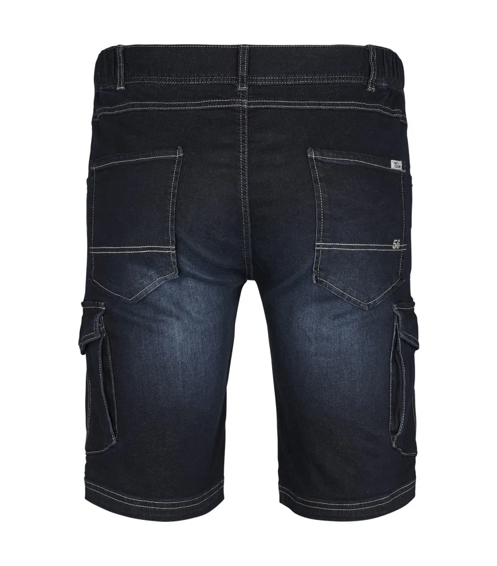 Short Cargo North 56°4 en coton indigo aspect délavé