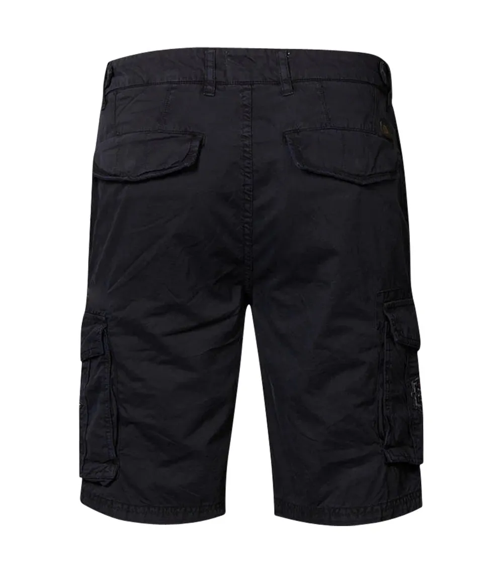 Short Cargo Petrol Industries en coton bleu marine