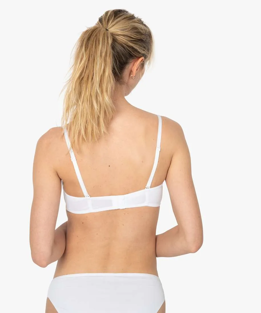 soutien-gorge bandeau en microfibre avec bretelles muti-positions blanc soutien-gorge bandeau