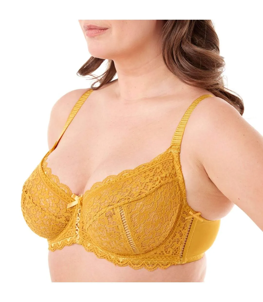 Soutien-gorge grand maintien C, D et E jaune moutarde Elena