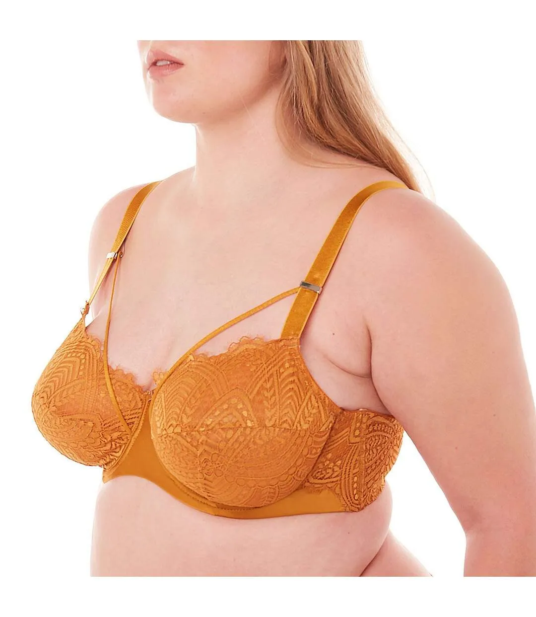 Soutien-gorge grand maintien moutarde Effrontée