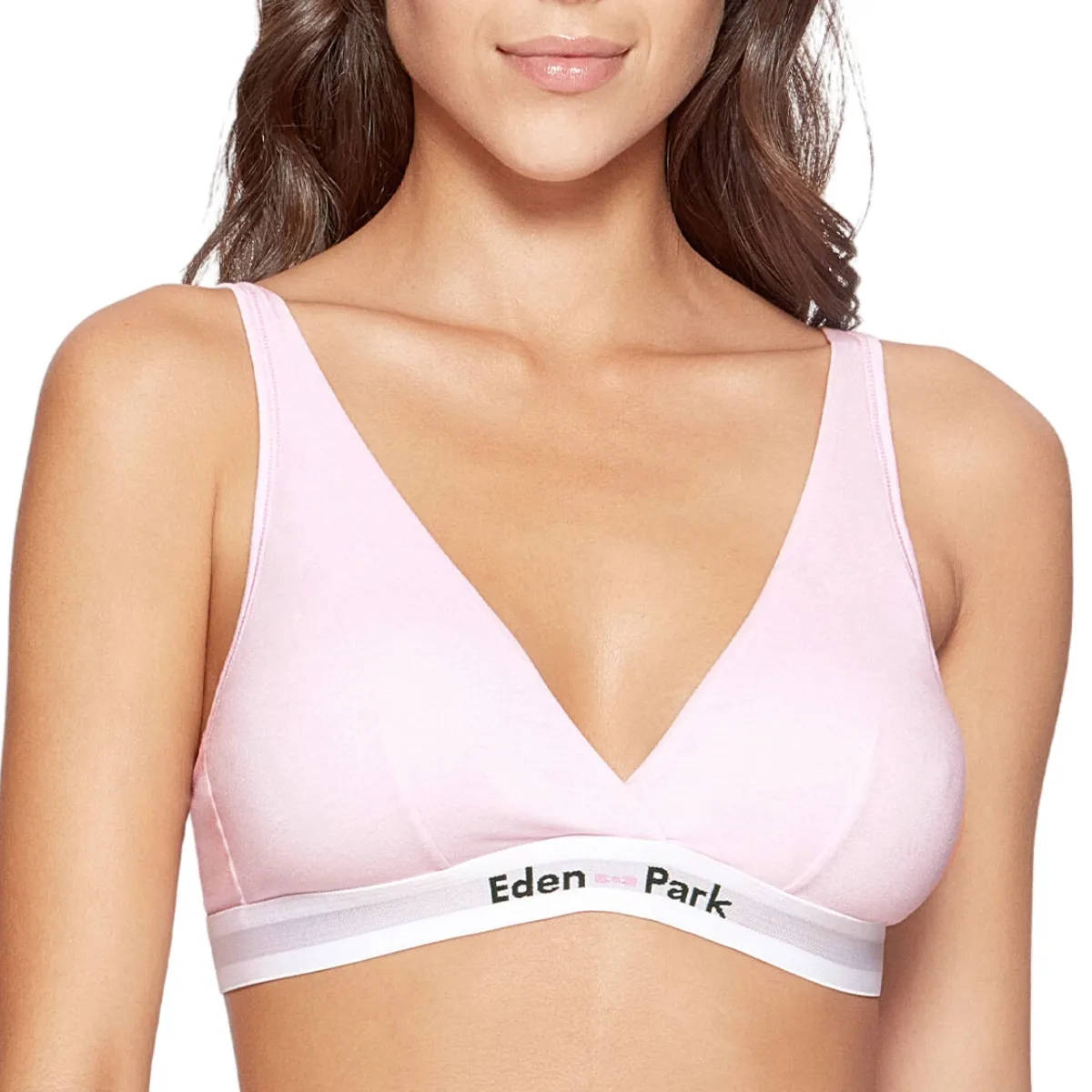 Soutien-gorge sans armatures rose en coton bio par Eden Park