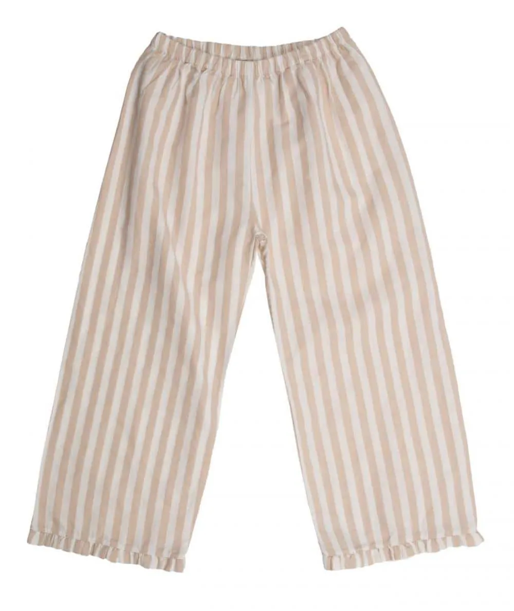 Suuky : Pantalon élastiqué à rayures - Apple Blossom / White - 100% Ecoresponsable - Mer(e)veilleuse