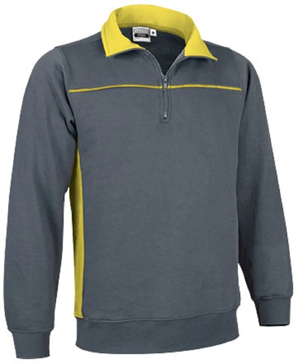 Sweat bicolore - Homme - réf THUNDER - gris et jaune 