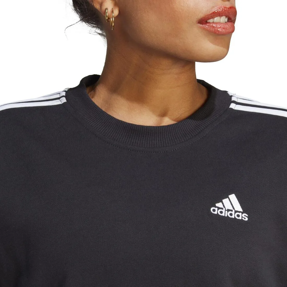 SWEAT-SHIRT DE FITNESS SOFT TRAINING ADIDAS FEMME NOIR