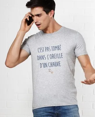 Sweatshirt homme C'est pas tombé dans l'oreille d'un chauve