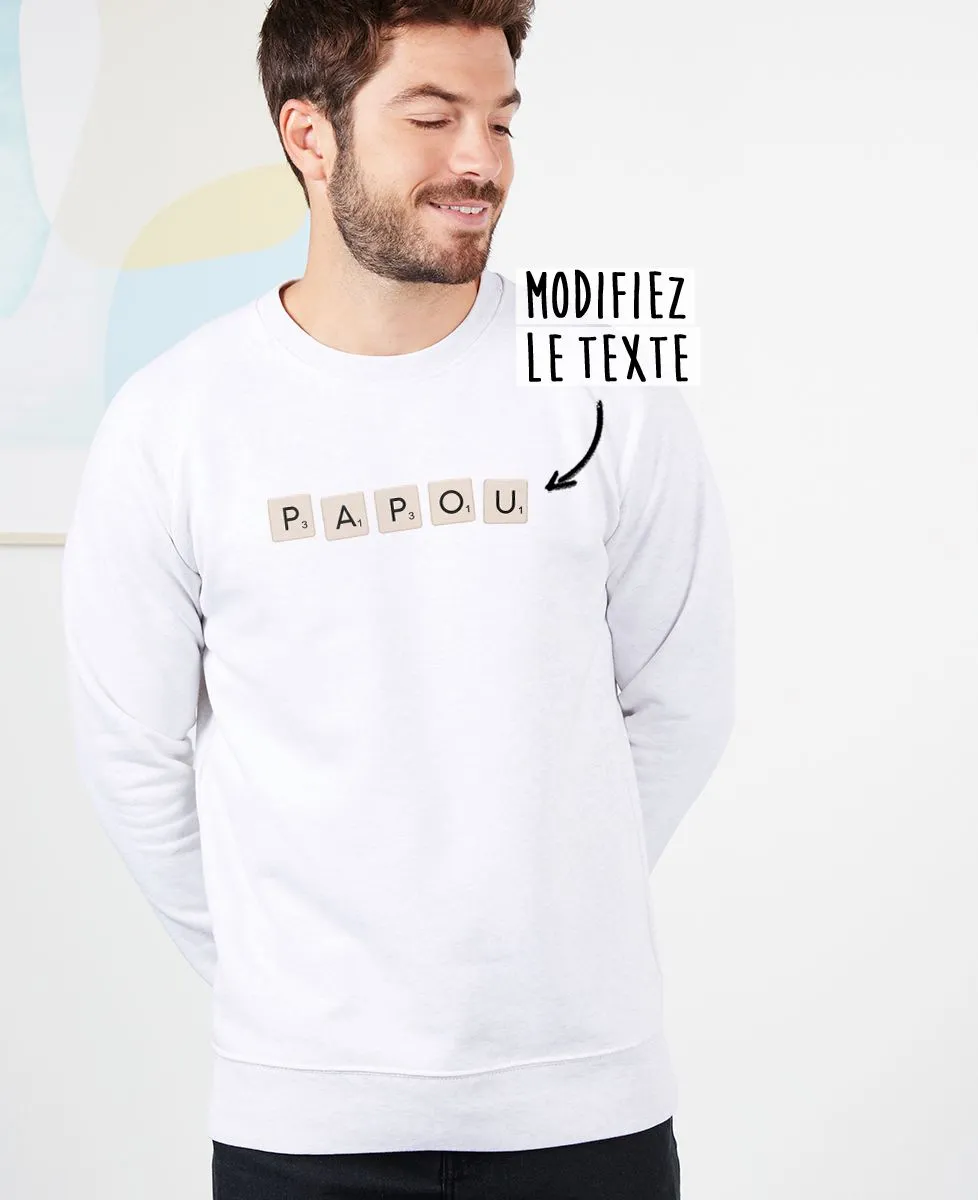 Sweatshirt homme Jeu de lettres personnalisé