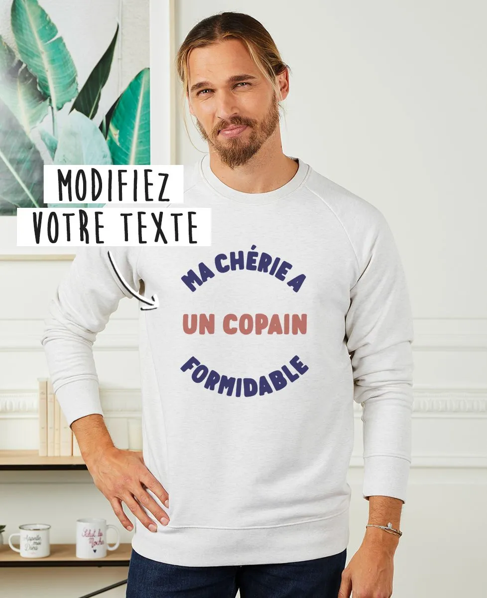 Sweatshirt homme Ma chérie formidable personnalisé