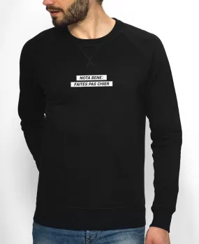 Sweatshirt homme Nota Bene : faites pas chier