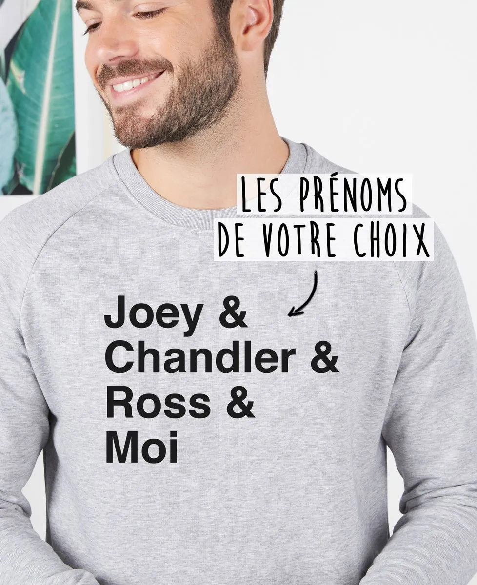 Sweatshirt homme Prénom & prénom personnalisé