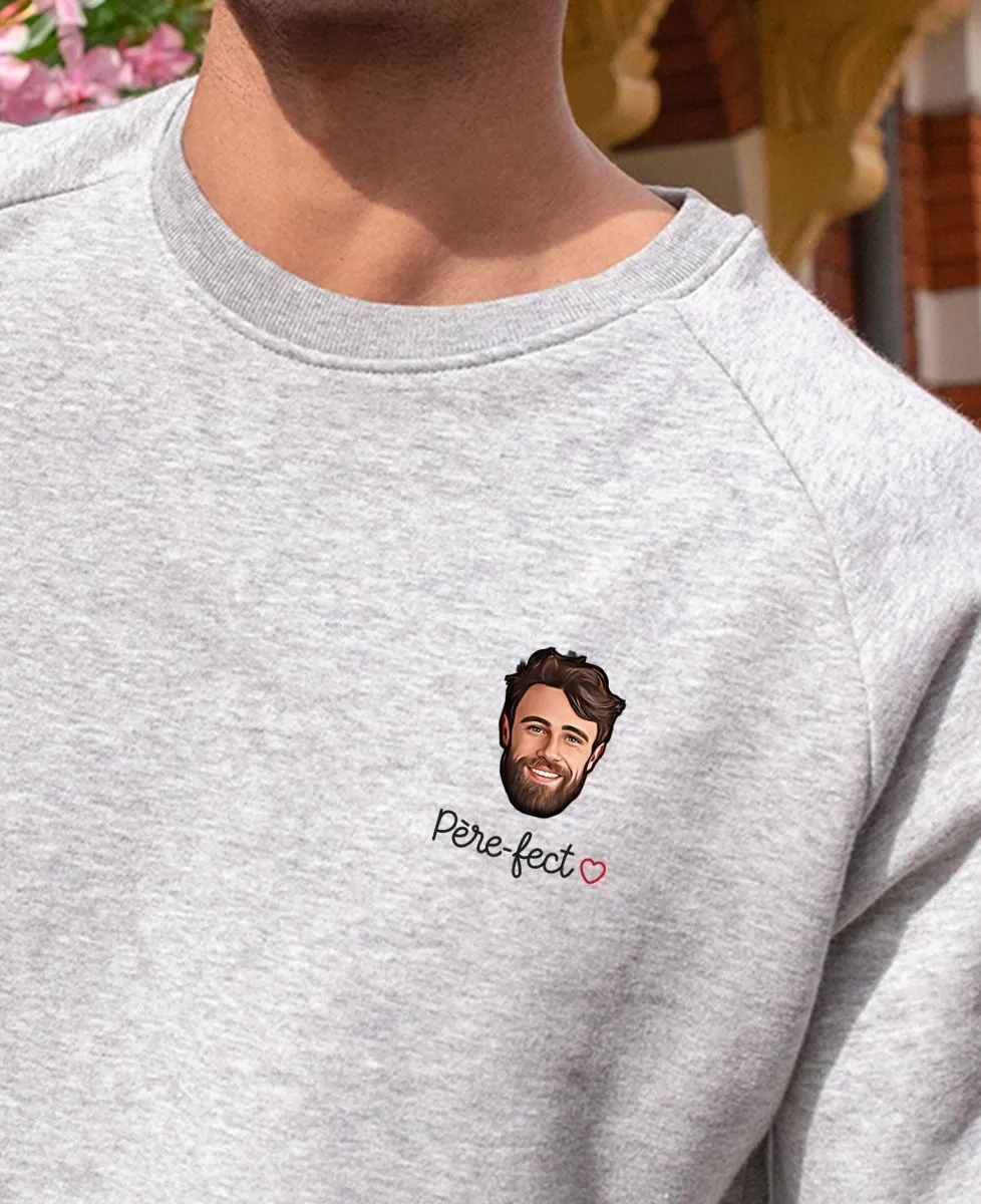 Sweatshirt homme Père-fect et visage personnalisé