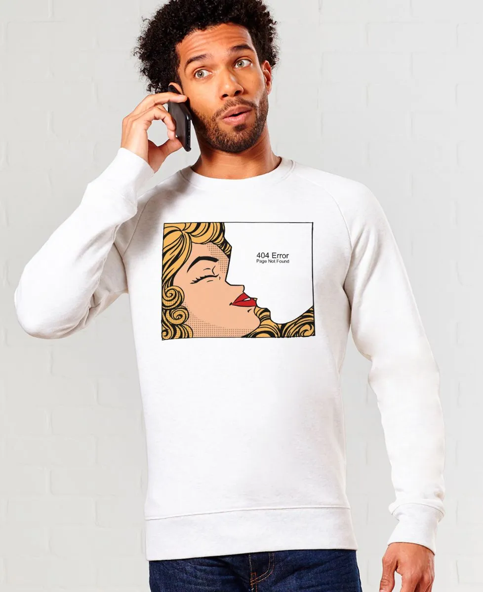 Sweatshirt homme Retro kiss with white stroke