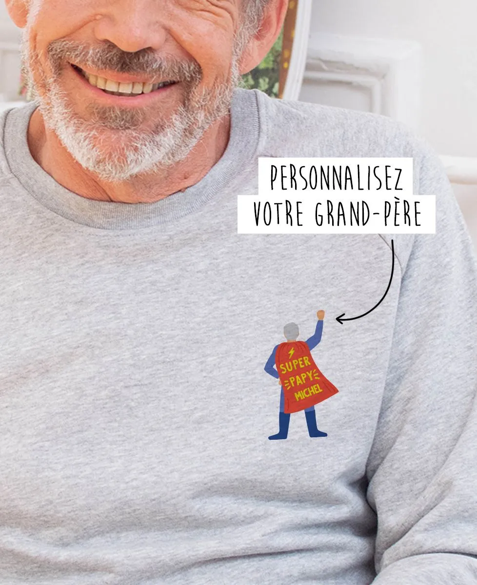 Sweatshirt homme Super papy personnalisé