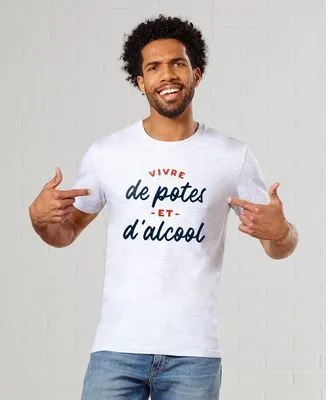 Sweatshirt homme Vivre de potes et d'alcool