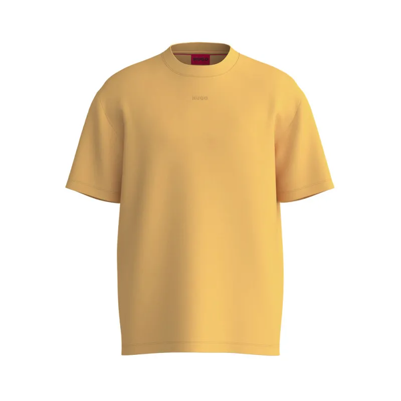 T-SHIRT DAPOLINO HUGO DÉCONTRACTÉ EN COTON À LOGO IMPRIMÉ JAUNE