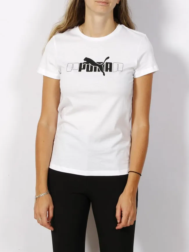 T-shirt essential basique logo blanc femme - Puma | wimod