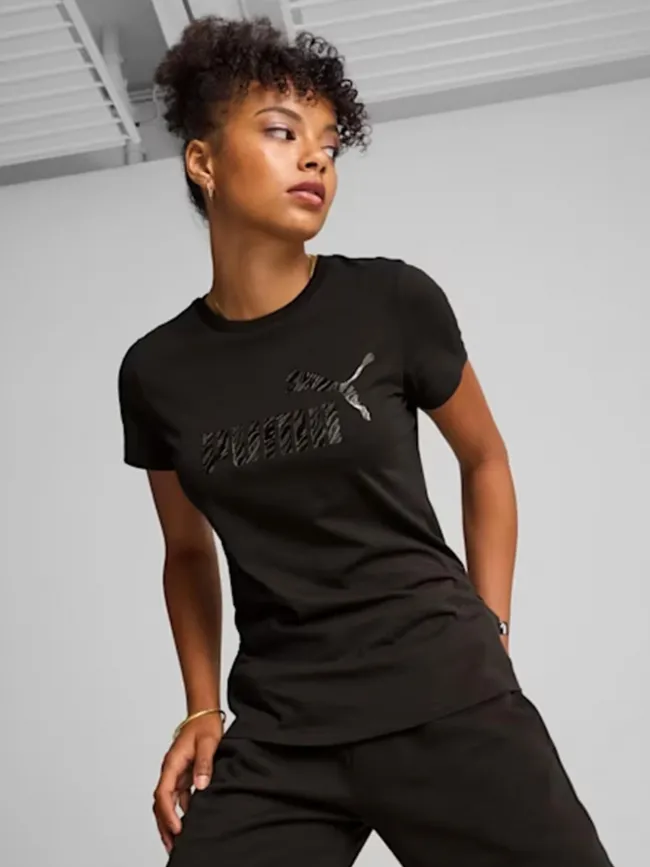 T-shirt essential logo animal noir femme - Puma | wimod