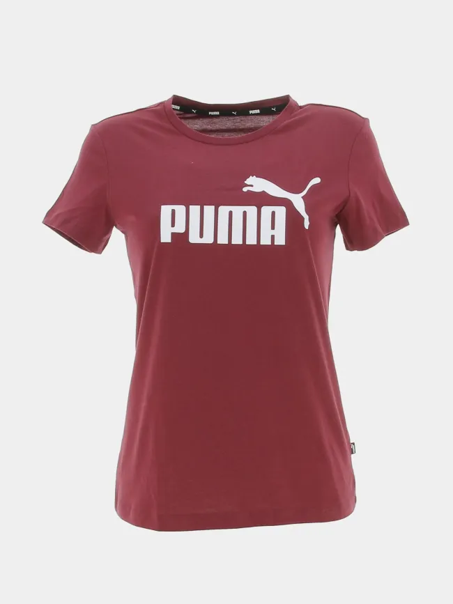 T-shirt essential logo bordeaux femme - Puma | wimod