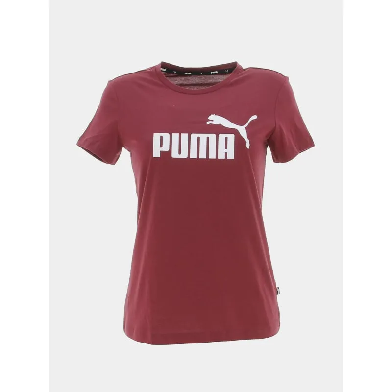 T-shirt essential logo bordeaux femme - Puma | wimod