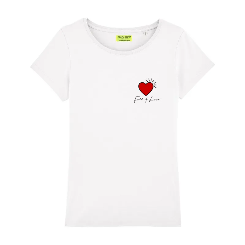 T-SHIRT FEMME "FULL OF LOVE" BLANC