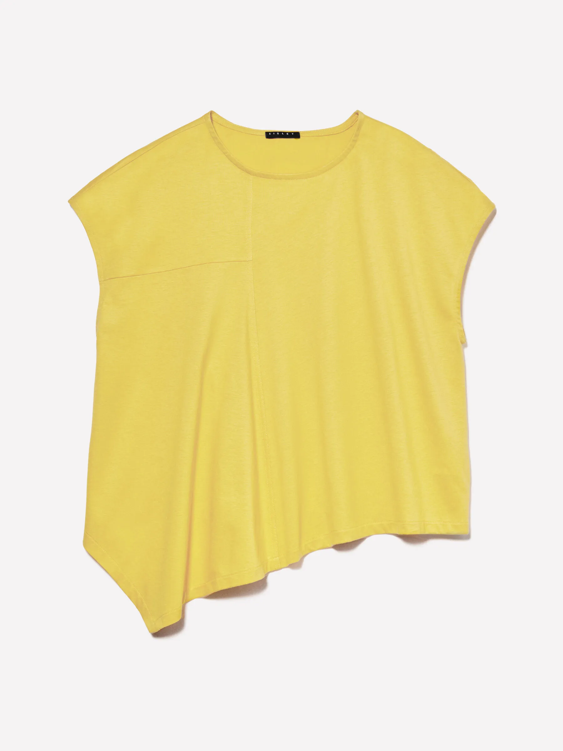 T-shirt jaune moutarde asymétrique