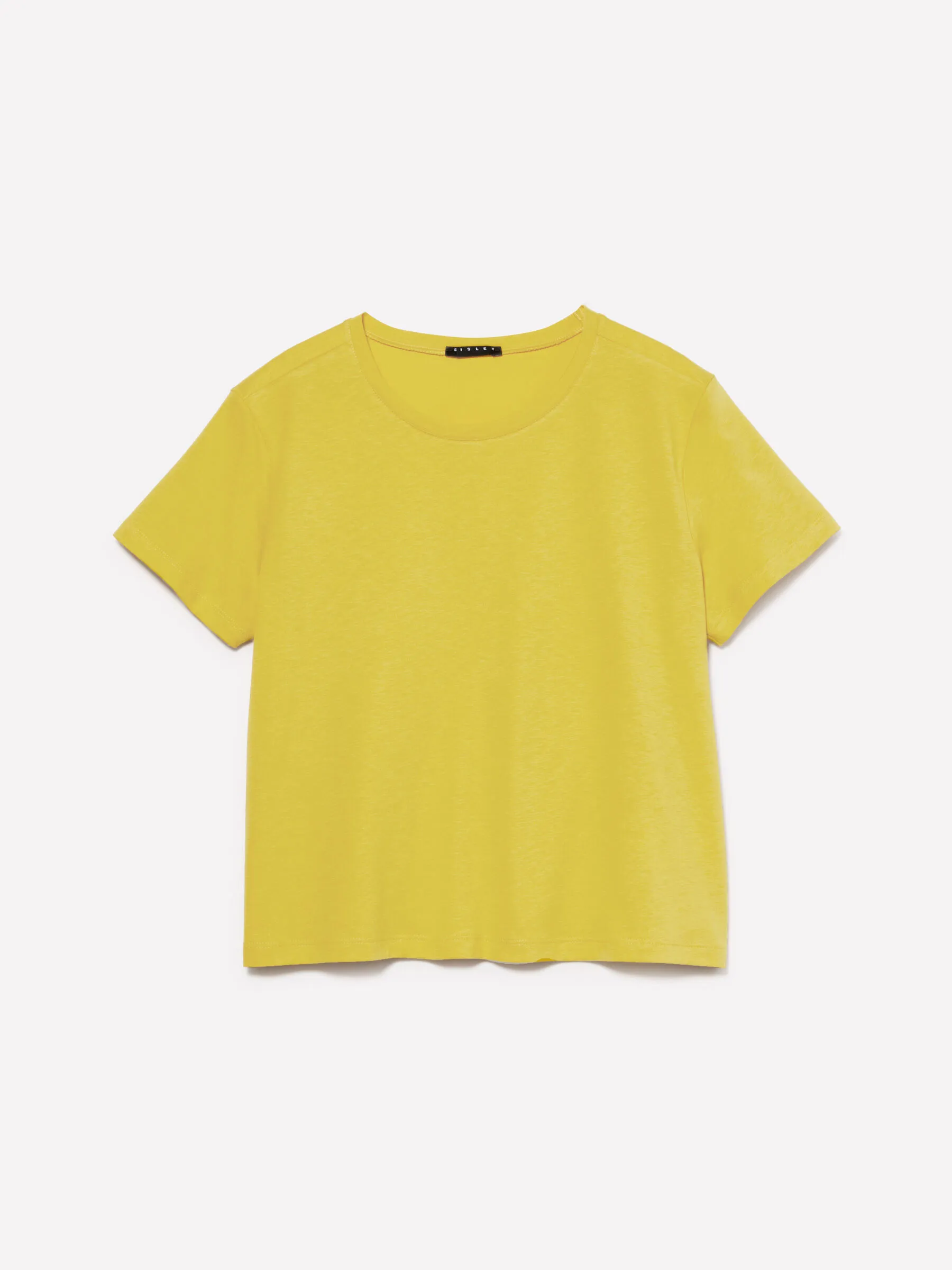 T-shirt jaune moutarde en 100 % coton bio