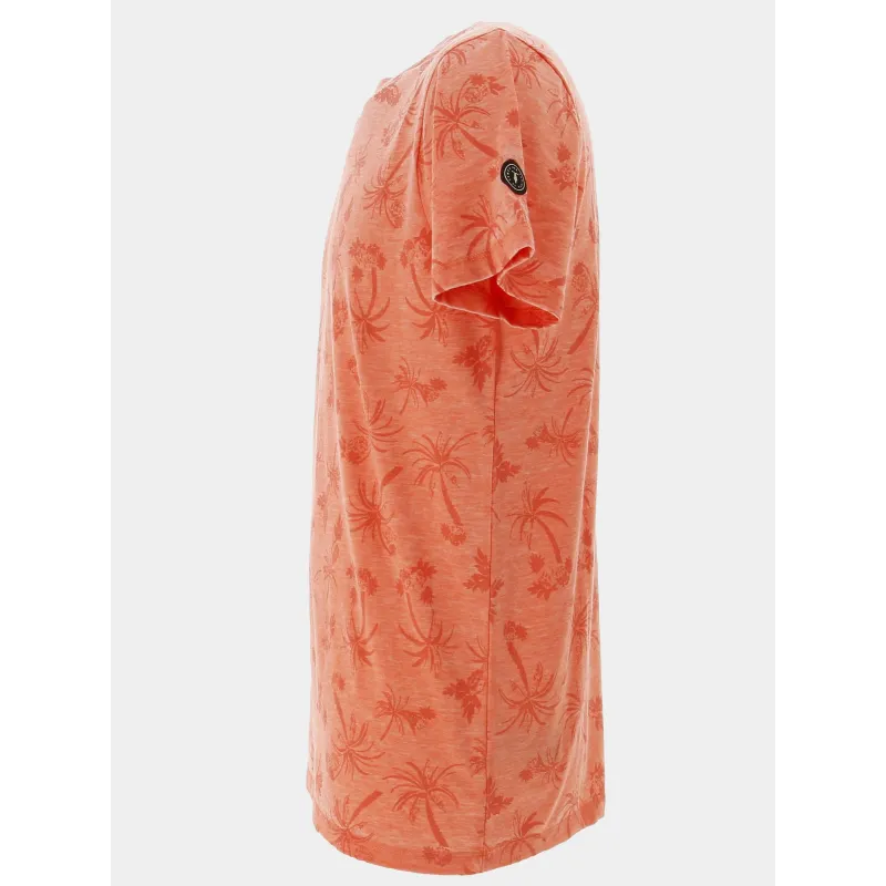 T-shirt motif palmier osmel orange homme - Le Temps Des Cerises | wimod