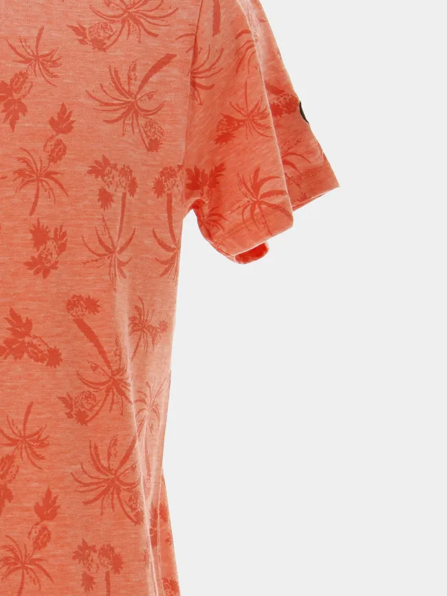 T-shirt motif palmier osmel orange homme - Le Temps Des Cerises | wimod