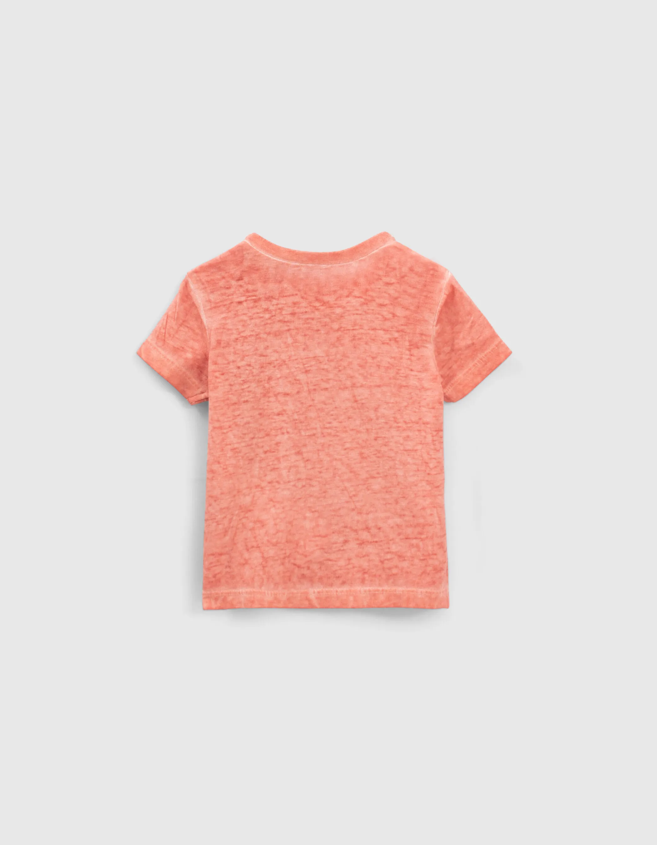 T-shirt orange à message et typo brodée bébé garçon