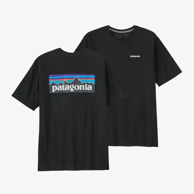 T-shirt Patagonia P-6 Logo Responsibili-Tee Coton et Polyester recyclé Noir