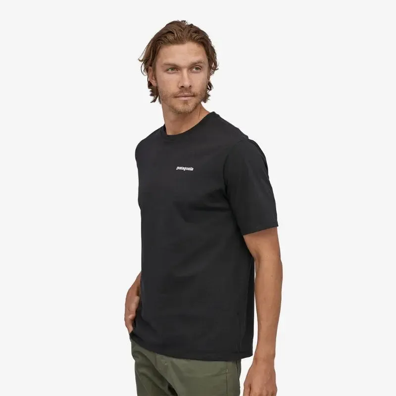 T-shirt Patagonia P-6 Logo Responsibili-Tee Coton et Polyester recyclé Noir