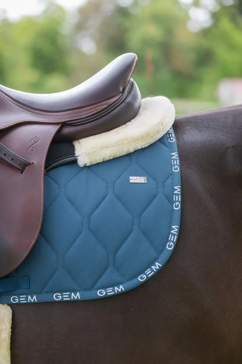 Tapis de selle LOVE Bleu orage DRESSAGE - GEM (