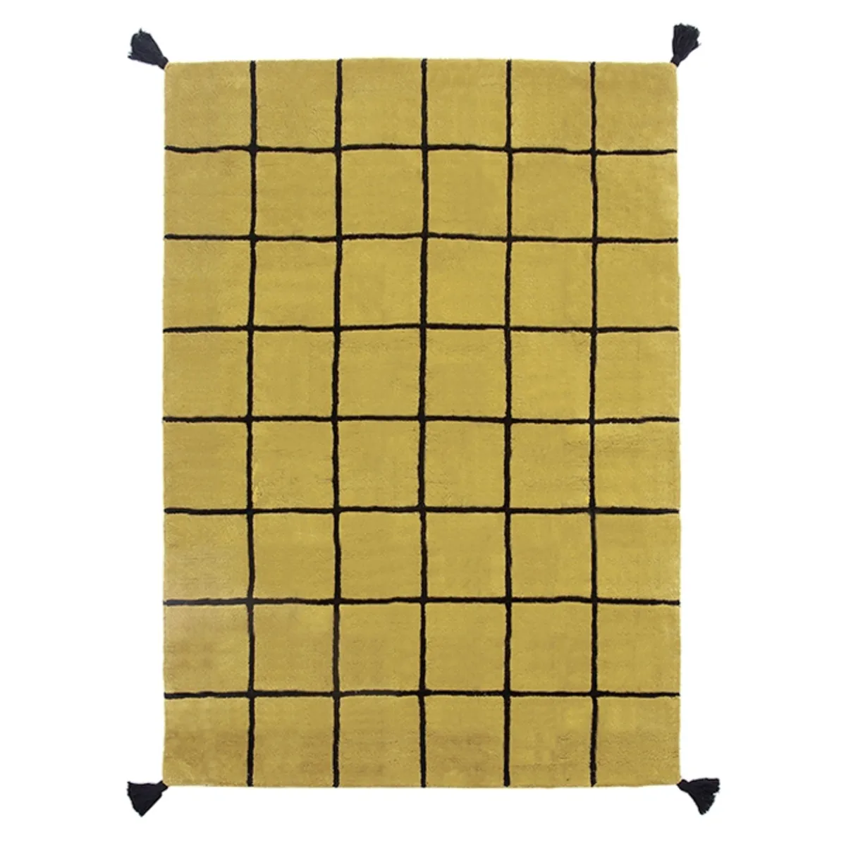 Tapis Quadrillage Moutarde - 120 x 170 cm