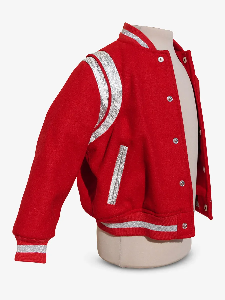 TEDDY BLOUSON CUIR ET TISSUS  LeTeddy 50's Enfant Rouge Écarlate