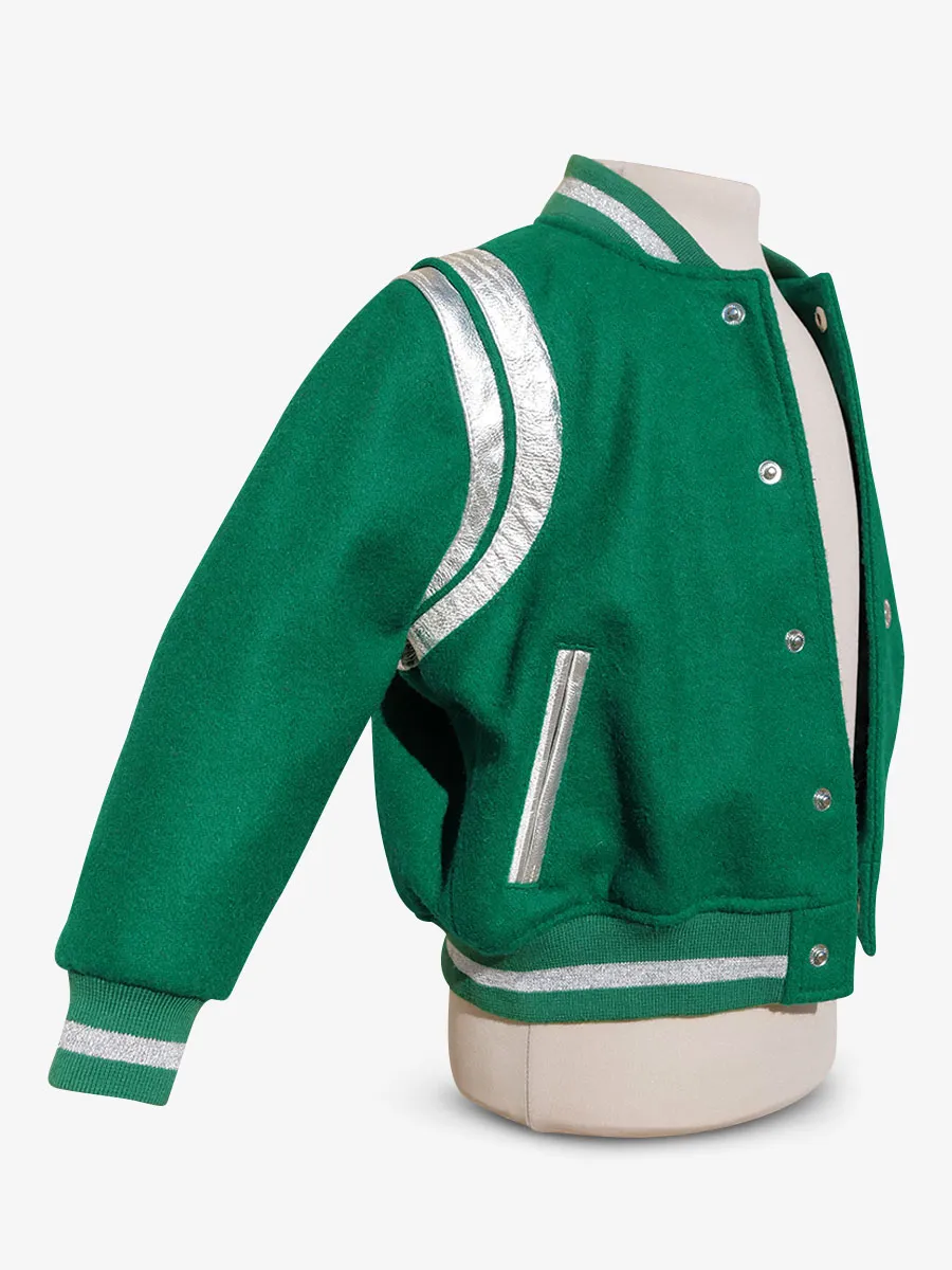 TEDDY BLOUSON CUIR ET TISSUS  LeTeddy 50's Enfant Vert Vipère