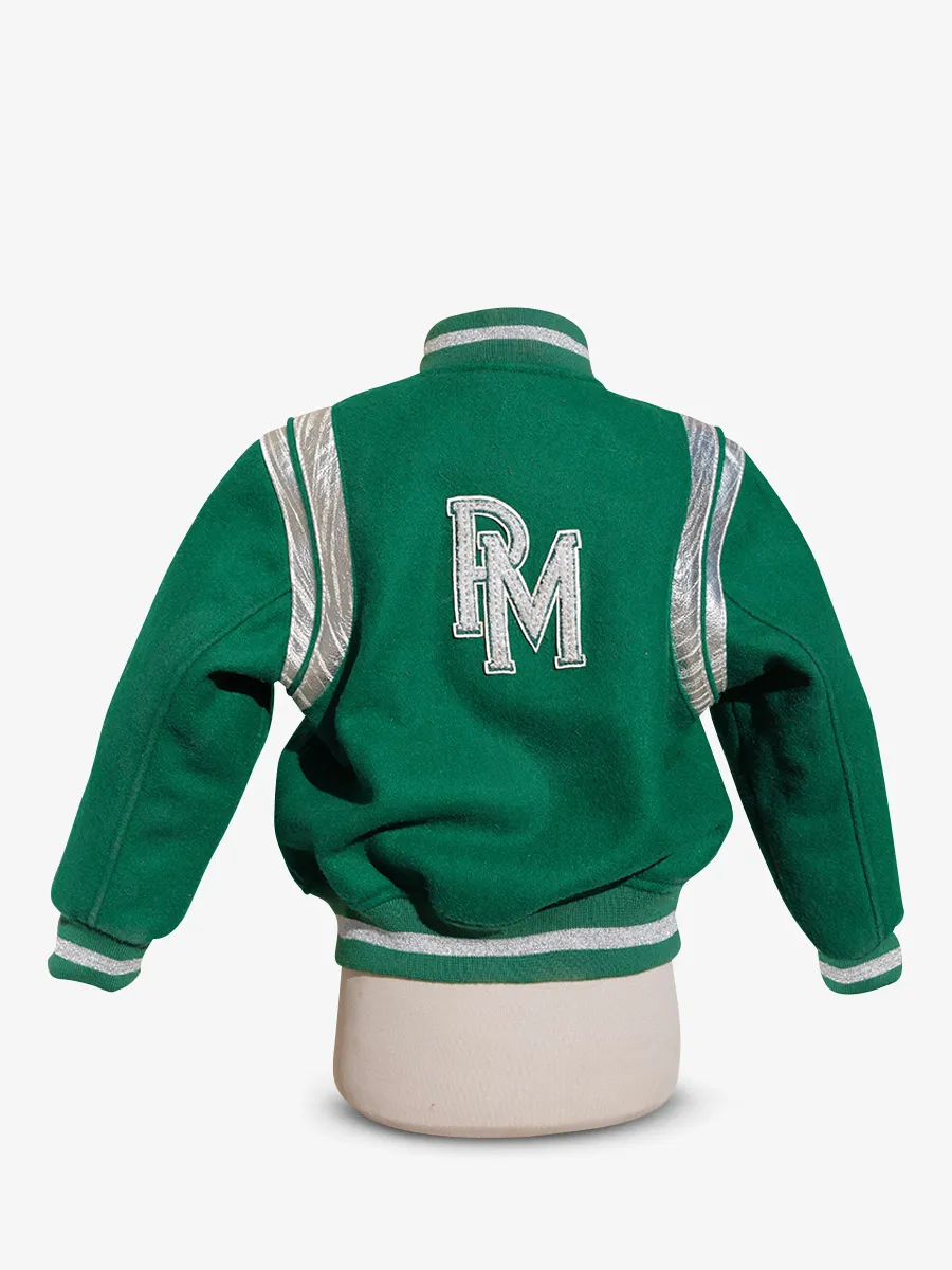 TEDDY BLOUSON CUIR ET TISSUS  LeTeddy 50's Enfant Vert Vipère