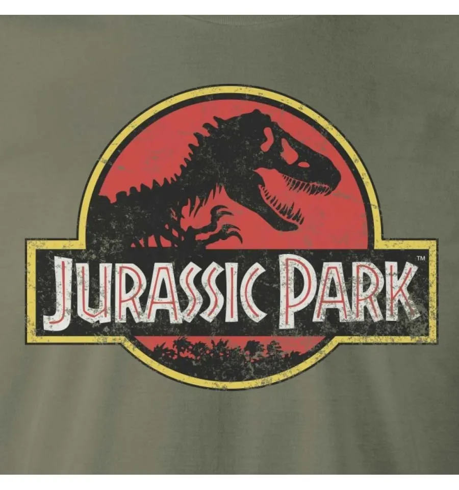 Tee-Shirt Jurassic Park kaki Logo vintage