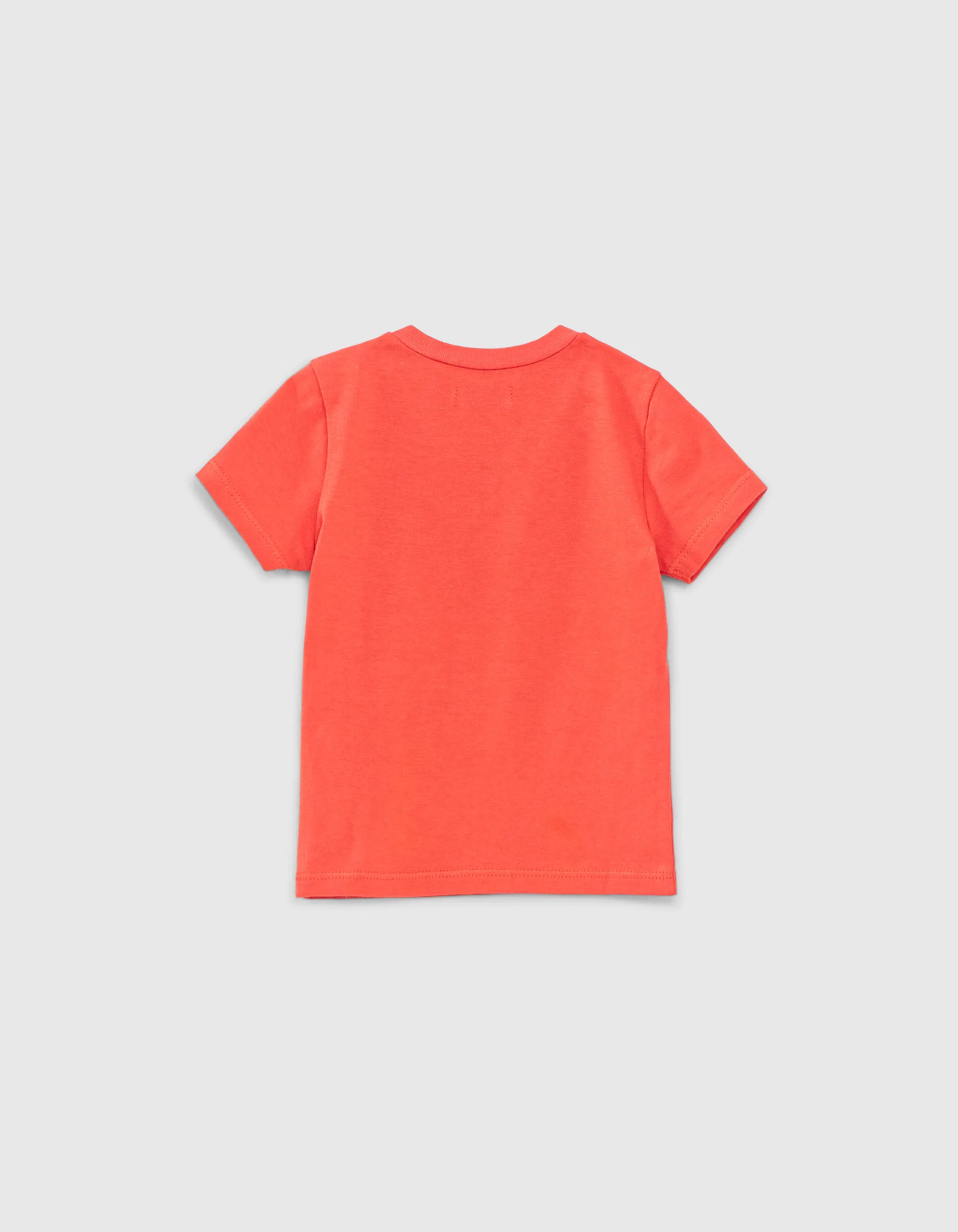 Tee-shirt orange avec visuel tigre coton bio bébé garçon 